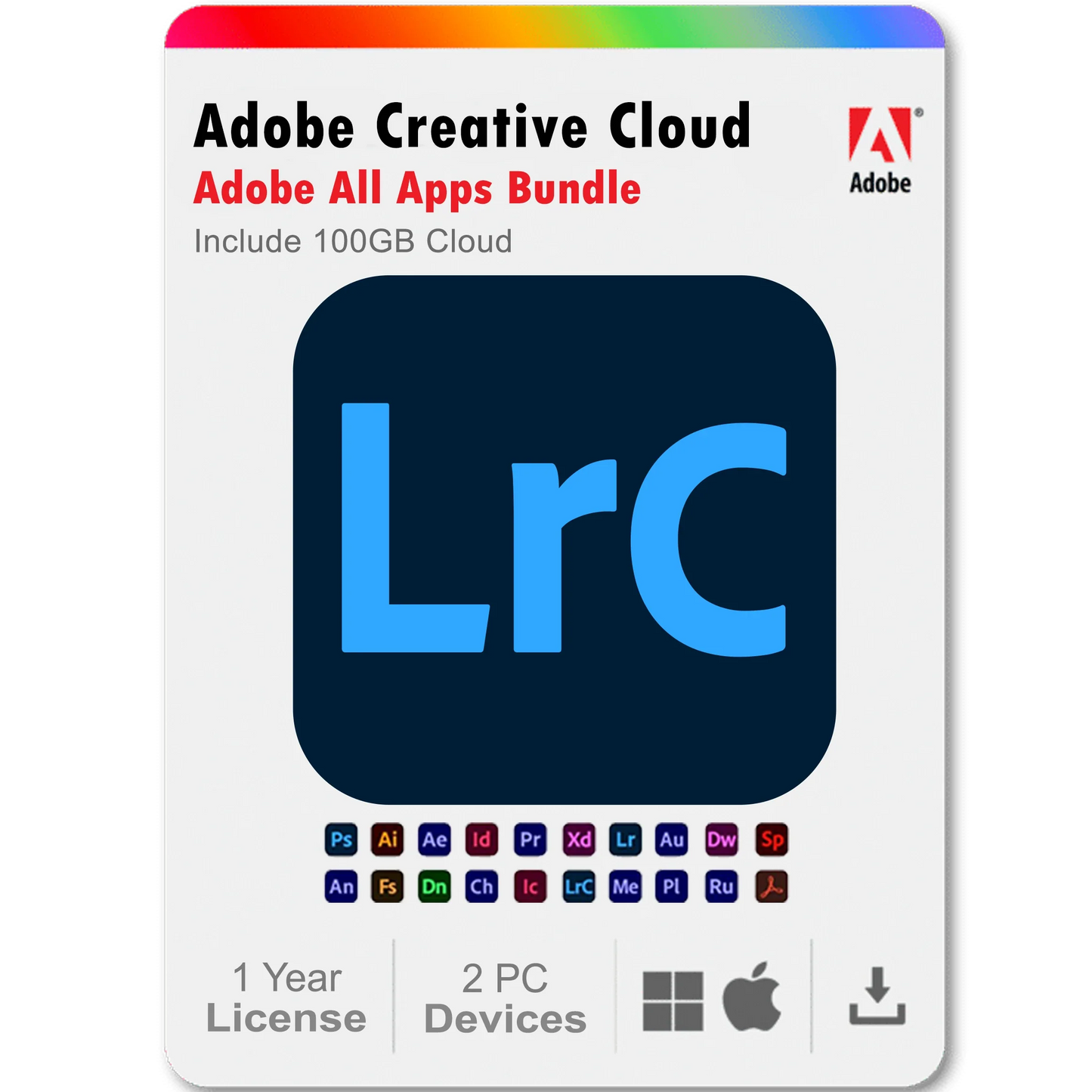 Lightroom Classic 2025 1 Year Subscription All Adobe Creative Cloud Apps Bundle
