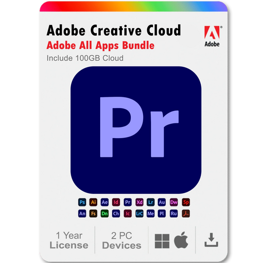 Premiere Pro 2025 1 Year Subscription All Adobe Creative Cloud Apps Bundle